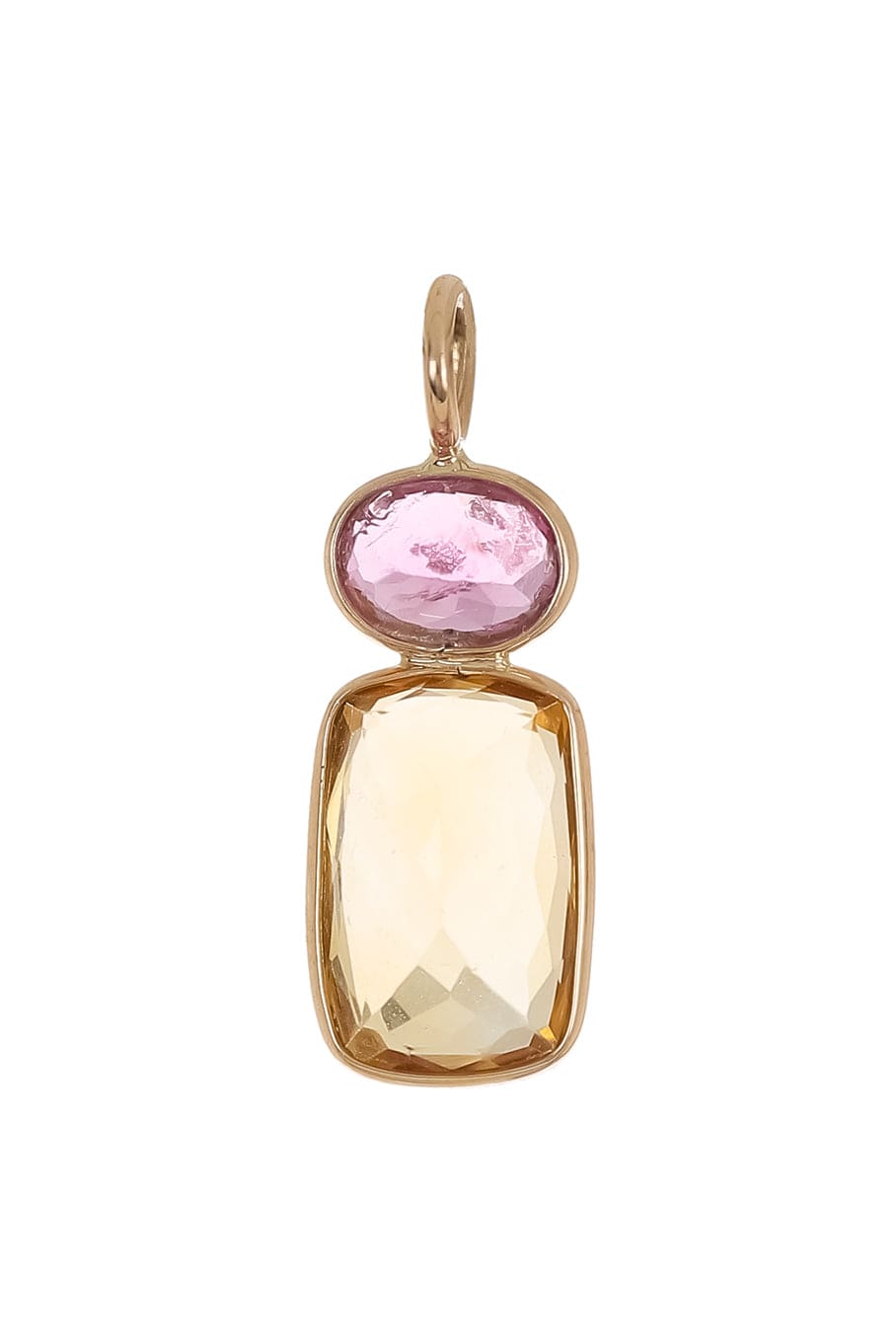 LIZZIE FORTUNATO FINE-Tourmaline and Citrine Necklace Charm-YELLOW GOLD