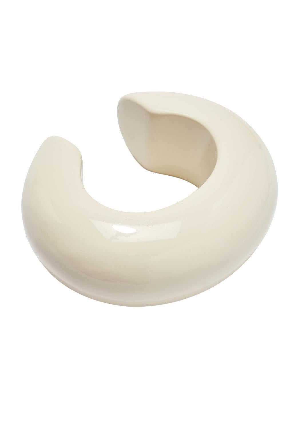 Alabaster Thin Arc Cuff Bracelet-WHITE-M/L-JEWELRYBOUTIQUEBRACELET O-LIZZIE FORTUNATO