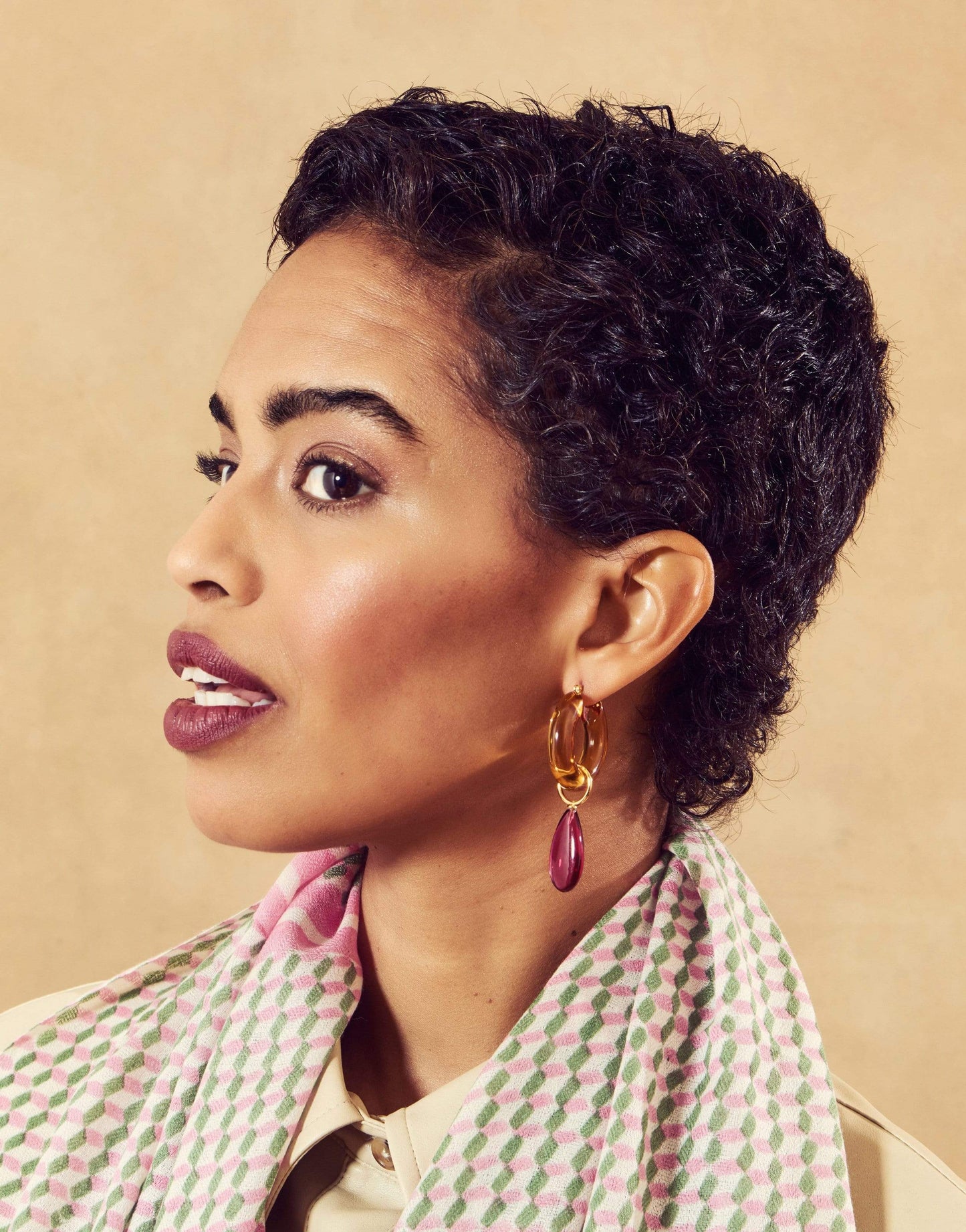 LIZZIE FORTUNATO-Mini Spritz Hoops in Honey-AMBER