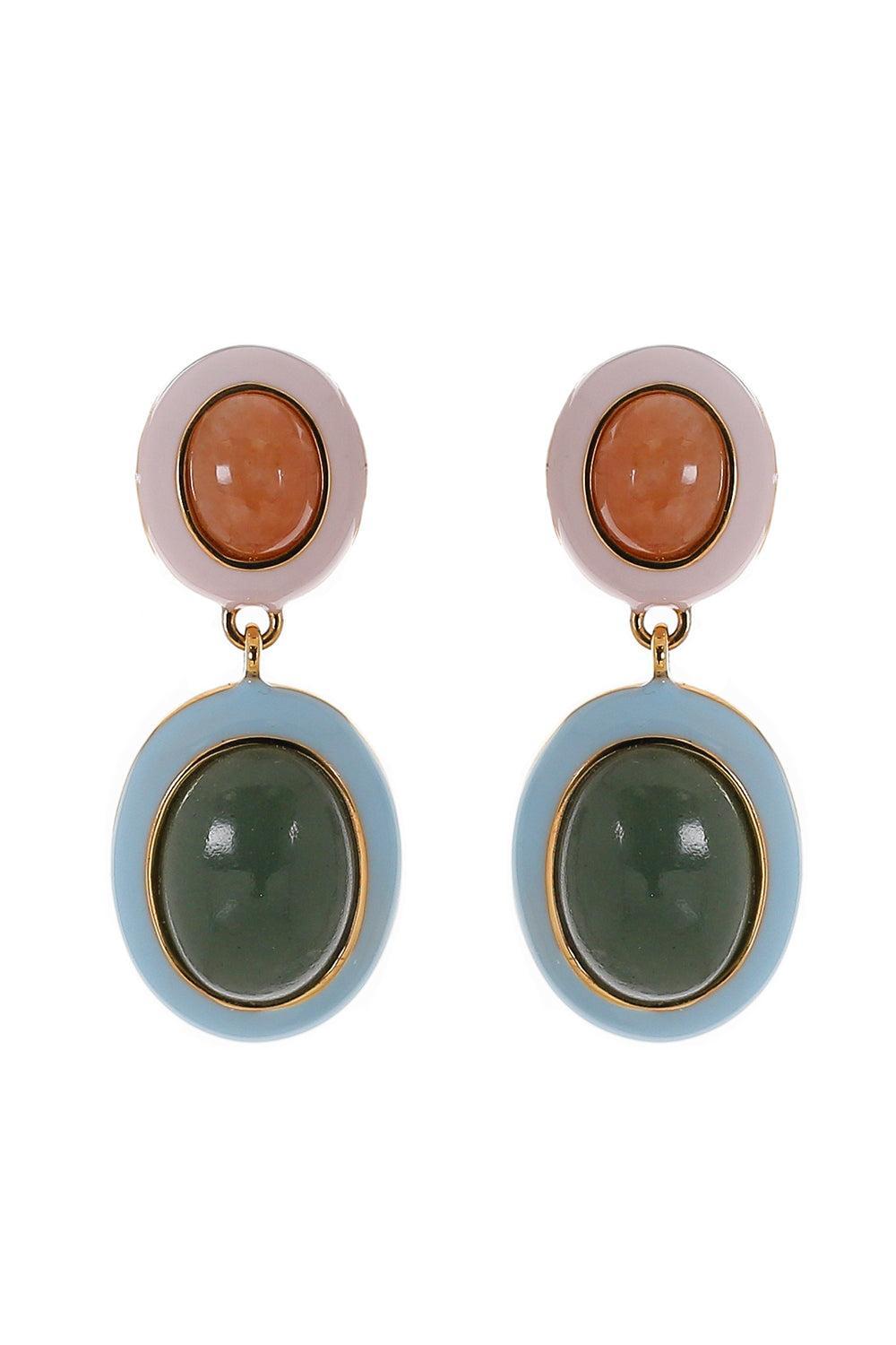 Aventurine Papaya Earrings-BLUE-JEWELRYBOUTIQUEEARRING-LIZZIE FORTUNATO