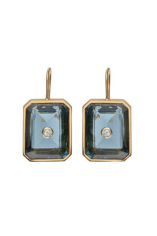 Denim Tile Earrings-BLUE-JEWELRYBOUTIQUEEARRING-LIZZIE FORTUNATO