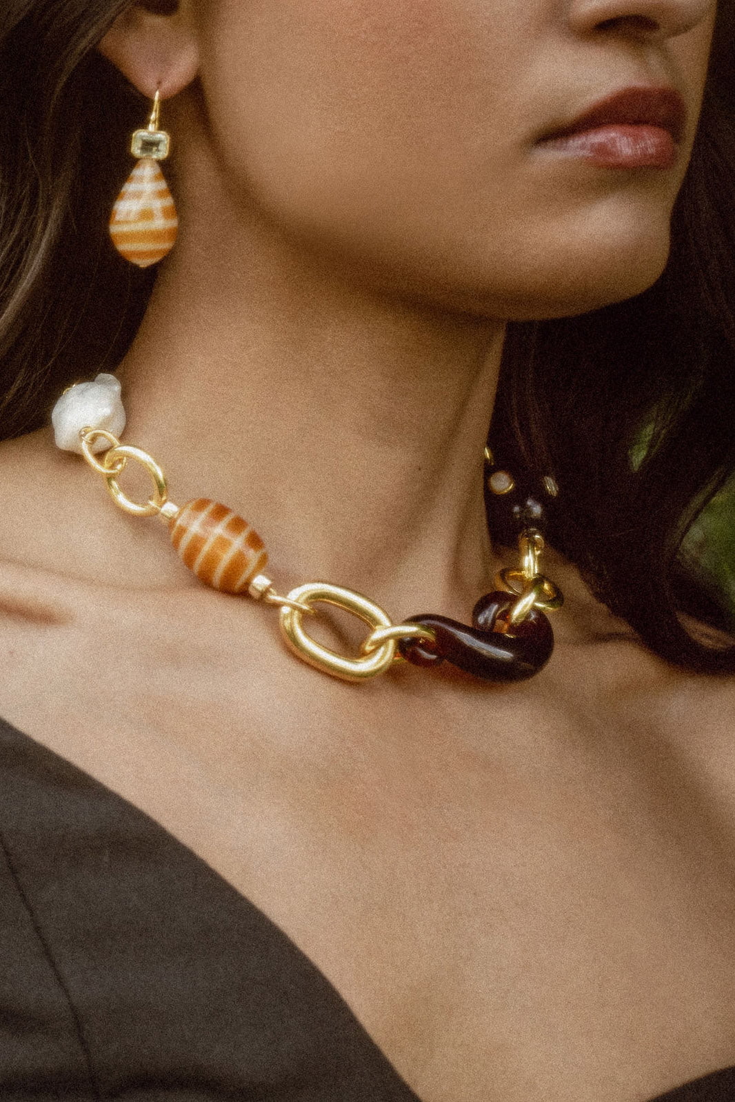 LIZZIE FORTUNATO-Drift Earrings-BROWN