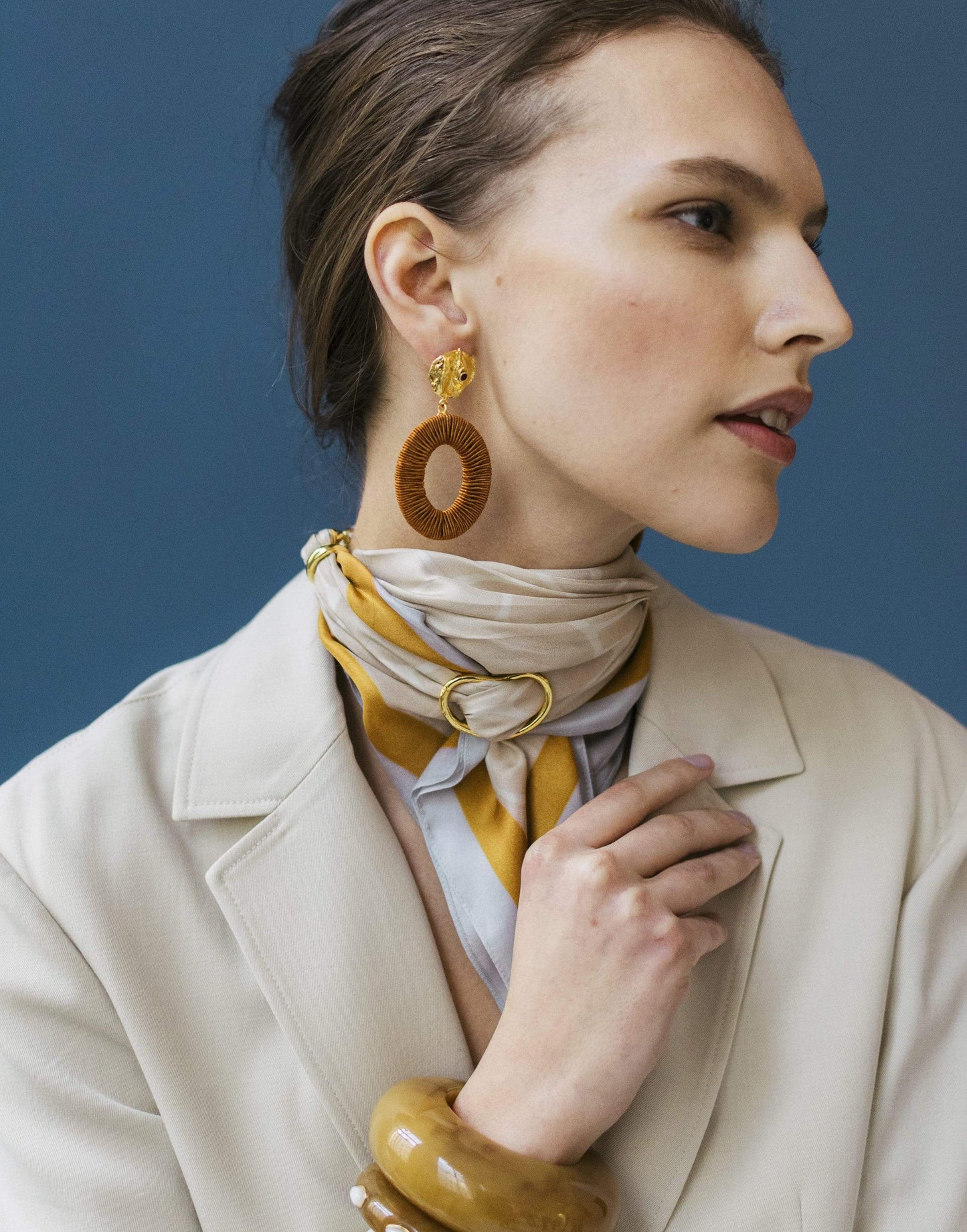 LIZZIE FORTUNATO-Lune Earrings-BROWN