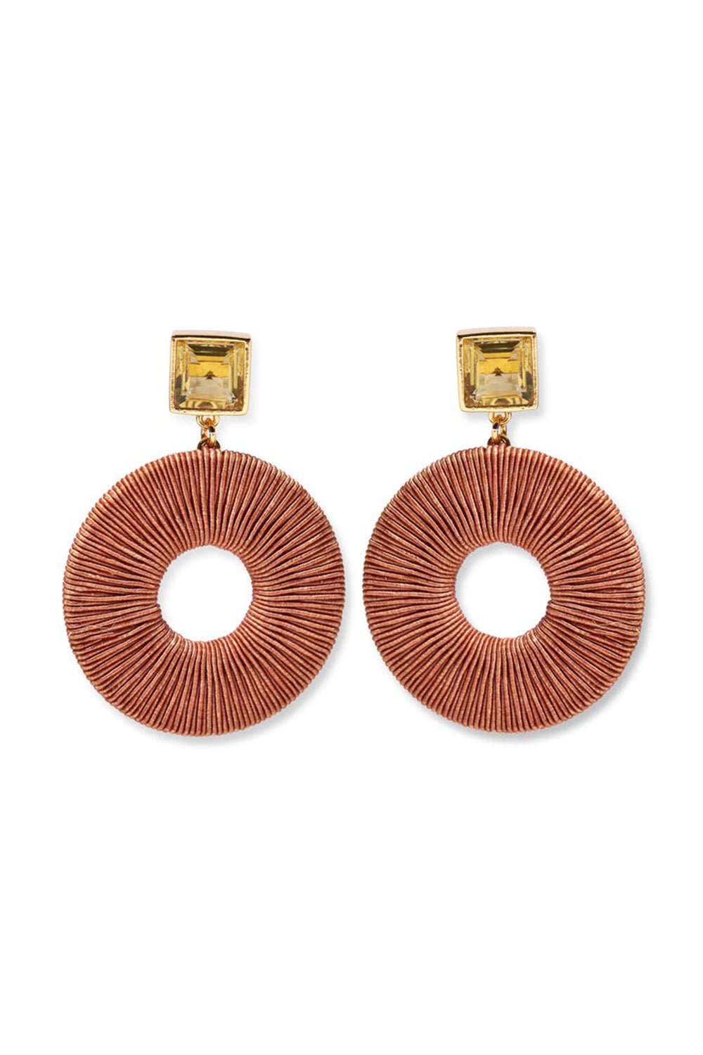 LIZZIE FORTUNATO-Palmier Earrings-BROWN