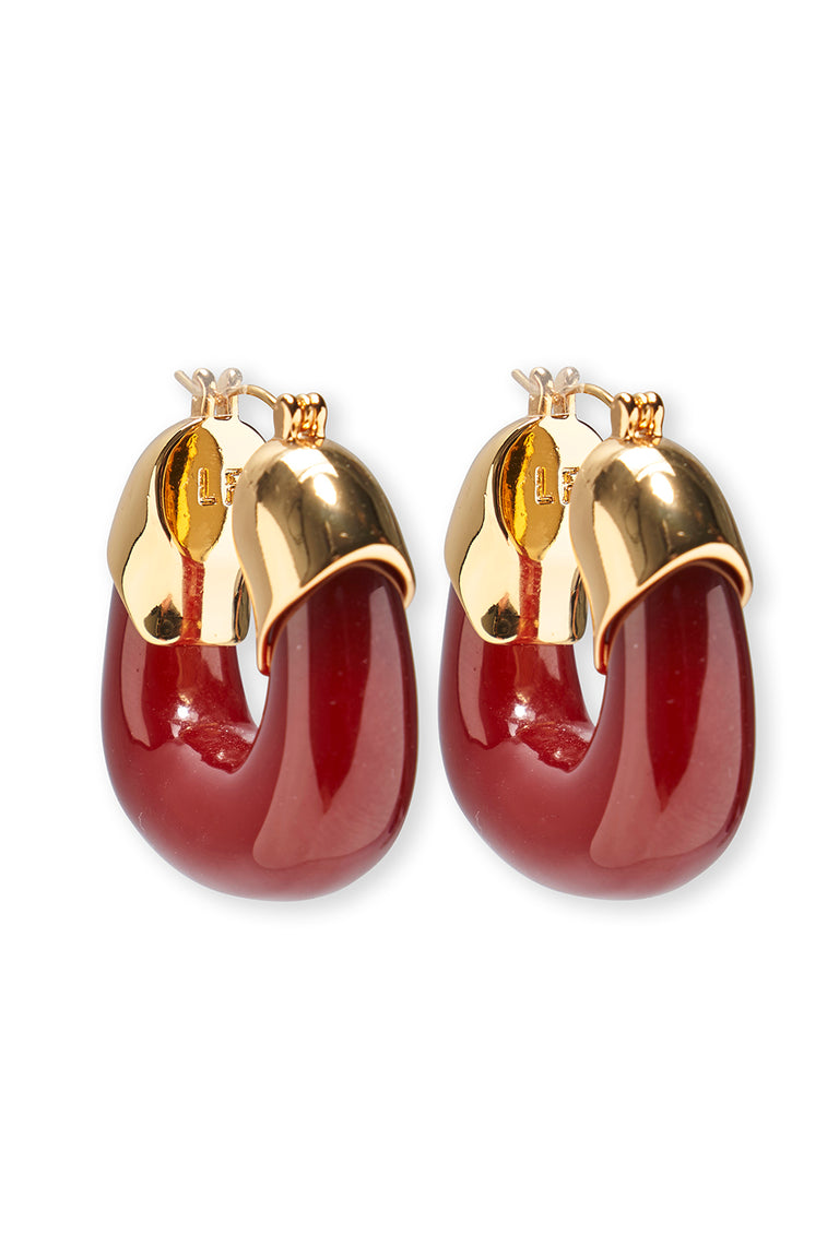 Organic Hoop Earrings - Currant