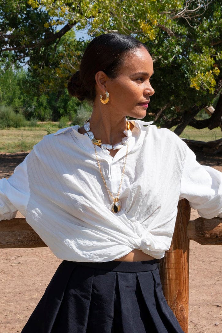 LIZZIE FORTUNATO-Gold Saucer Hoops-GOLD