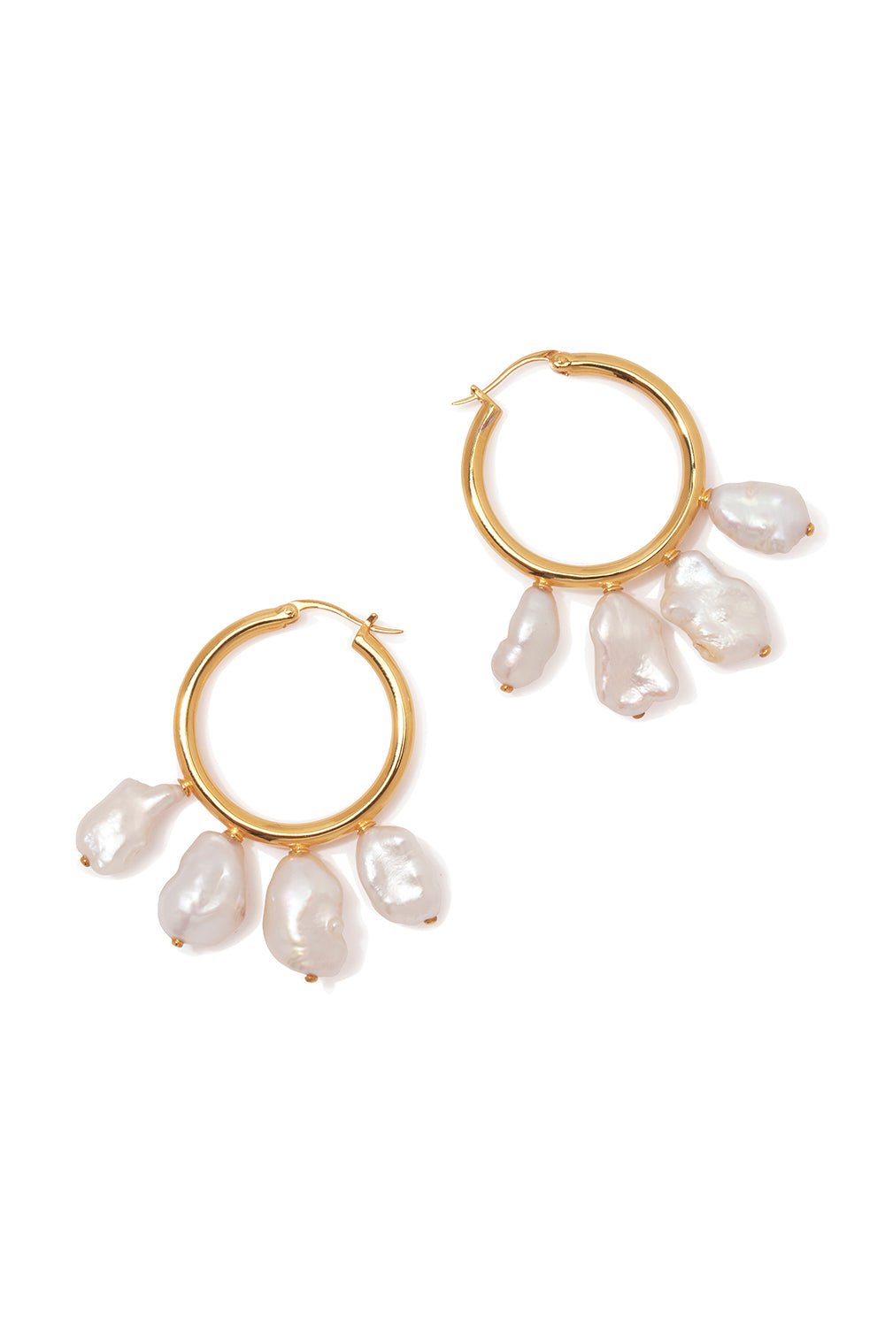 LIZZIE FORTUNATO-Keshi Cool Hoop Earrings-GOLD