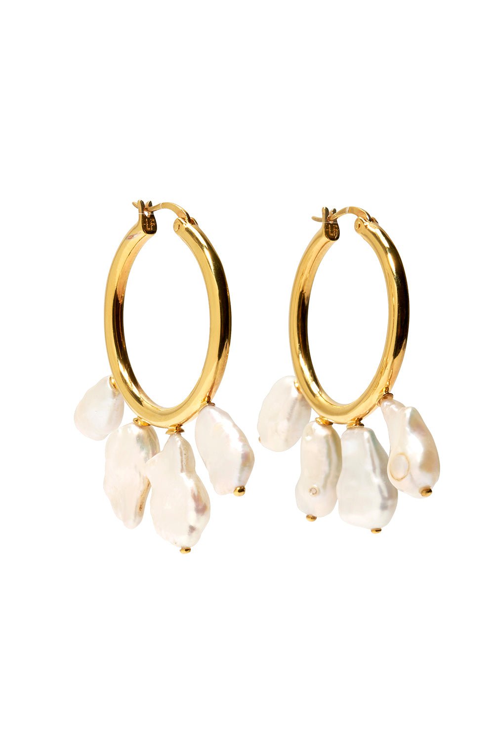 LIZZIE FORTUNATO-Keshi Cool Hoop Earrings-GOLD