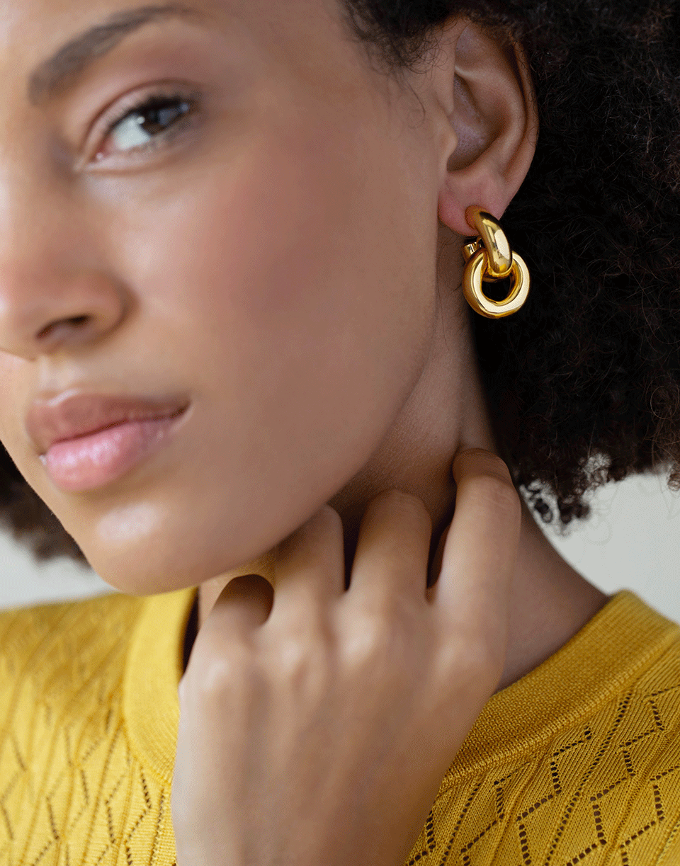 LIZZIE FORTUNATO-Mini Link Earrings-GOLD