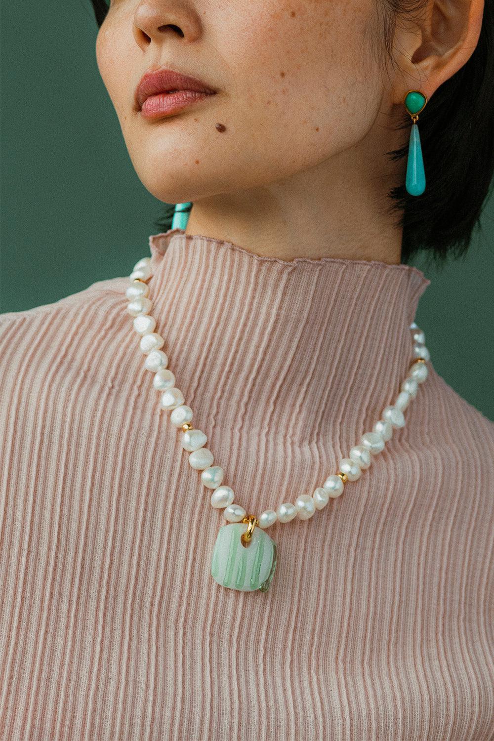 LIZZIE FORTUNATO-Alaria Drop Earrings-GREEN