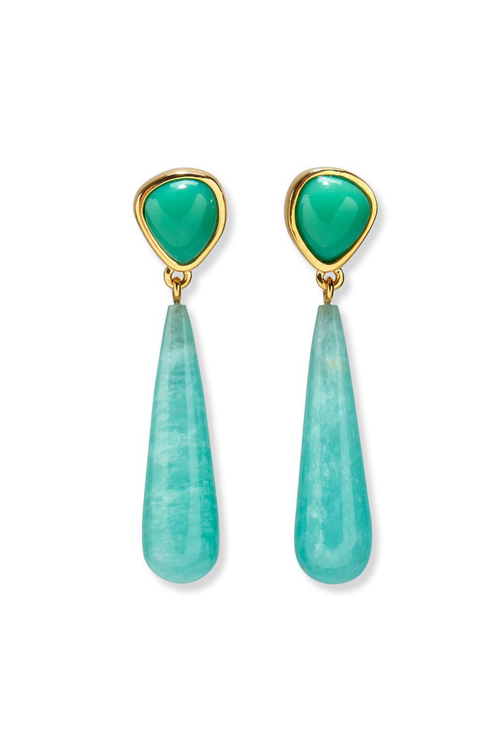 LIZZIE FORTUNATO-Alaria Drop Earrings-GREEN