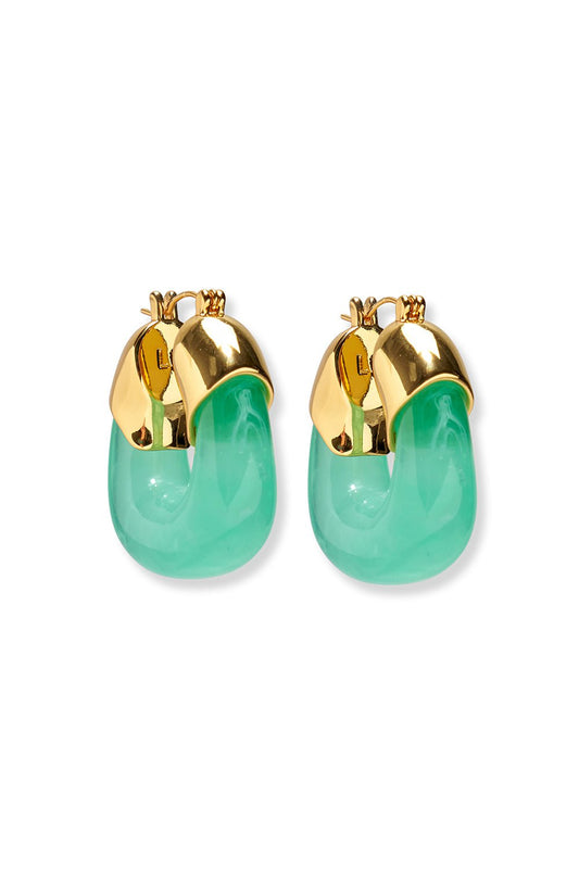LIZZIE FORTUNATO-Organic Hoop Earrings-GREEN