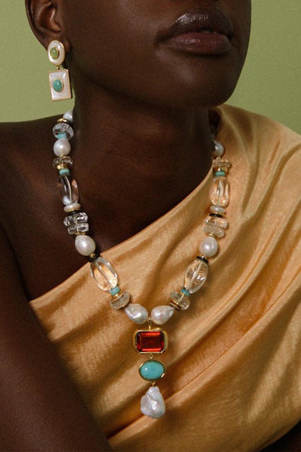 LIZZIE FORTUNATO-Ethereal Pool Earrings-MIDNIGHT