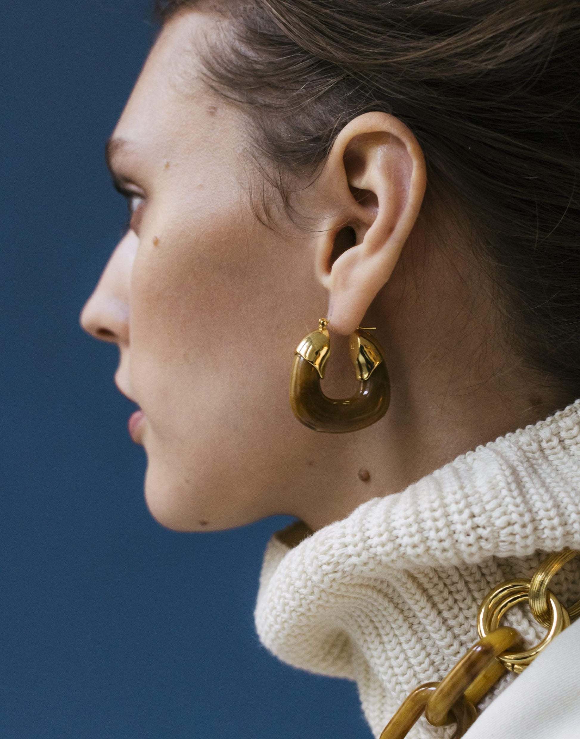 LIZZIE FORTUNATO-Organic Hoops - Mocha-MOCHA