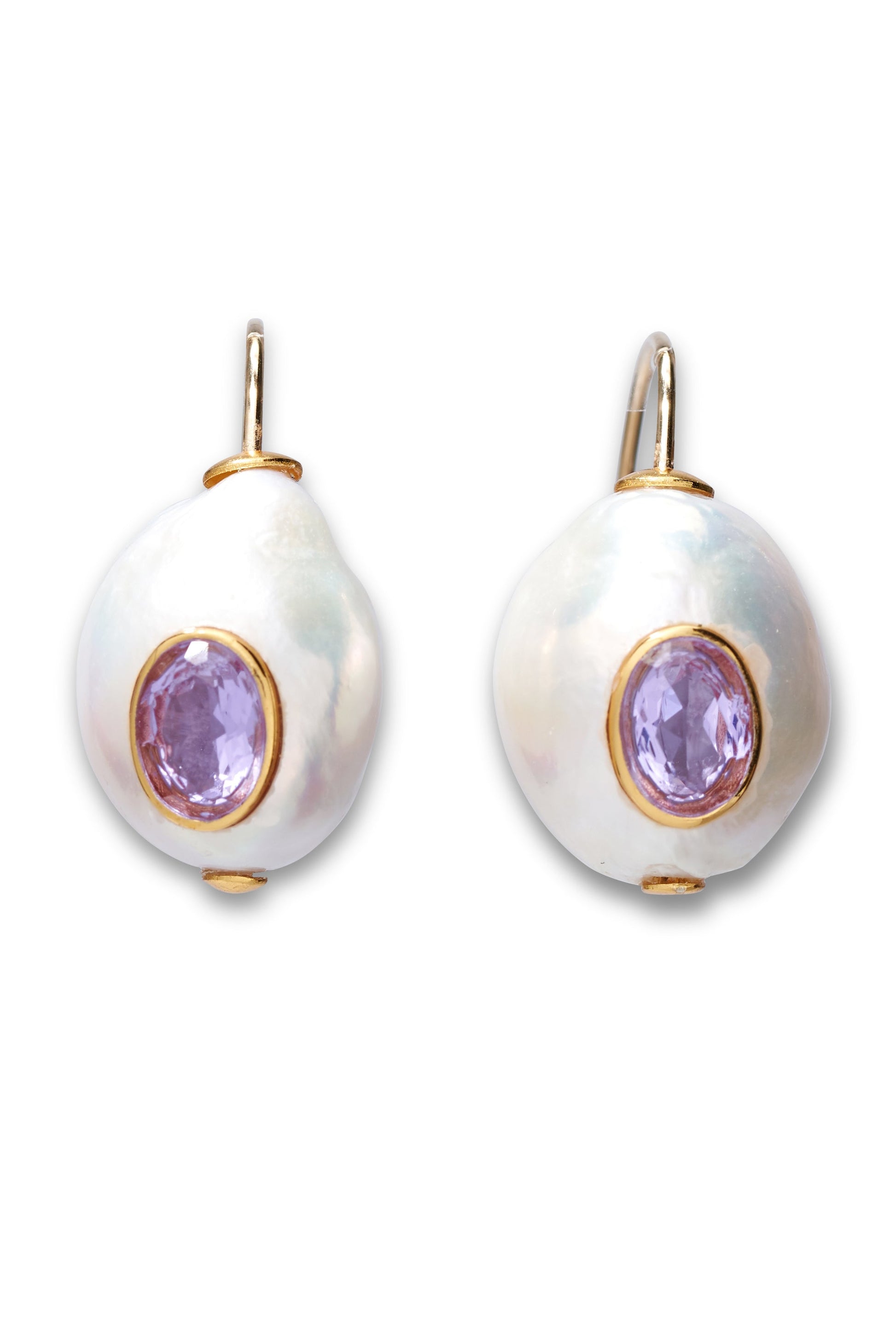 LIZZIE FORTUNATO-Pearl Pablo Earrings - Pink Amethyst-MULTI