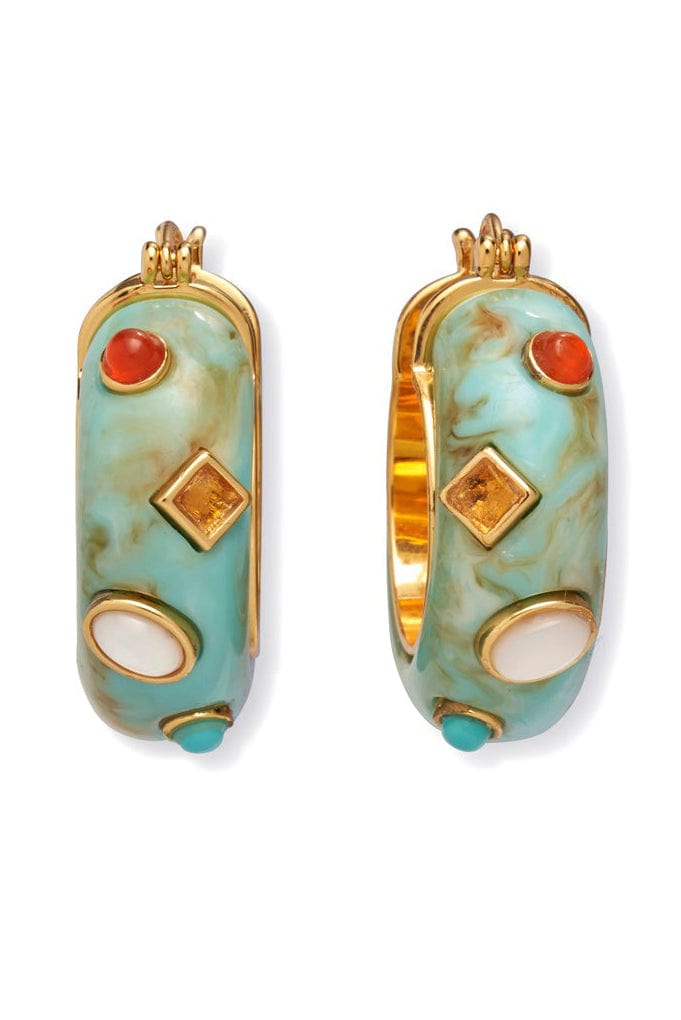 LIZZIE FORTUNATO-Turquoise La Bomba Hoops-MULTI