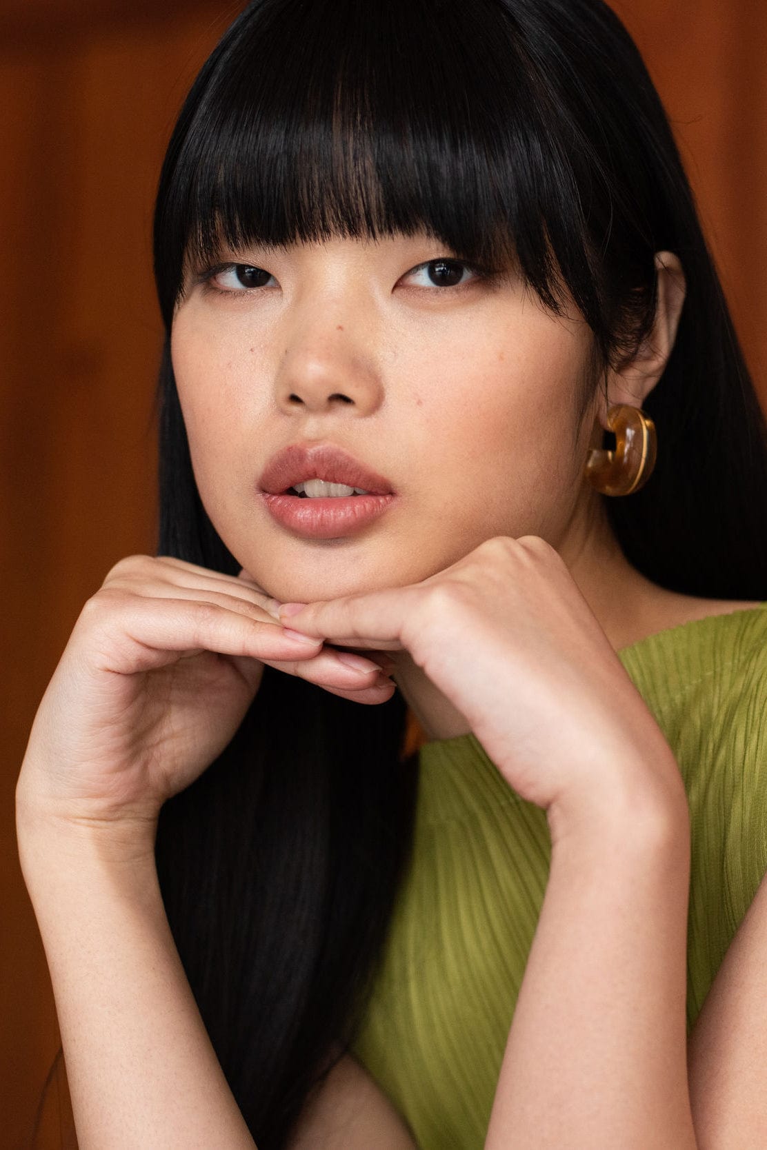 LIZZIE FORTUNATO-Halo Hoops In Champagne-OLIVE