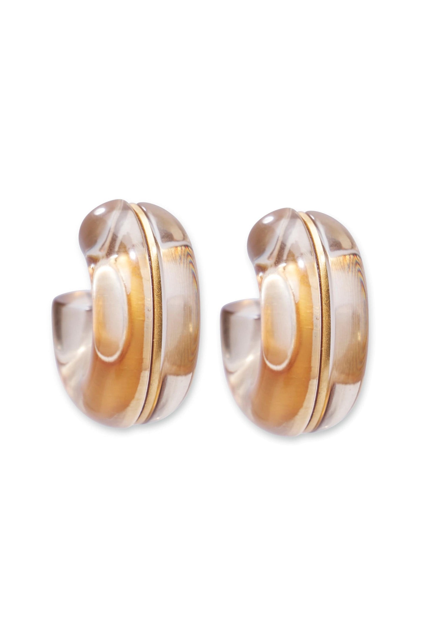 LIZZIE FORTUNATO-Halo Hoops In Champagne-OLIVE