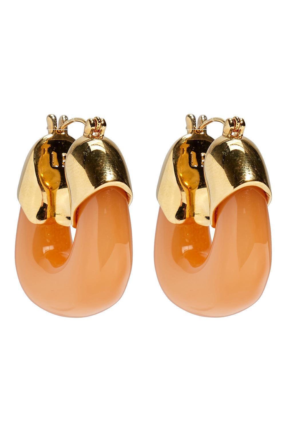 Tangerine Organic Hoop Earrings-ORANGE-JEWELRYBOUTIQUEEARRING-LIZZIE FORTUNATO