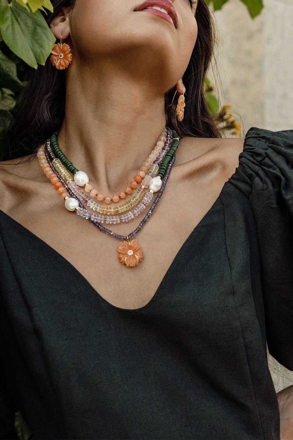 LIZZIE FORTUNATO-New Bloom Earrings-PEACH