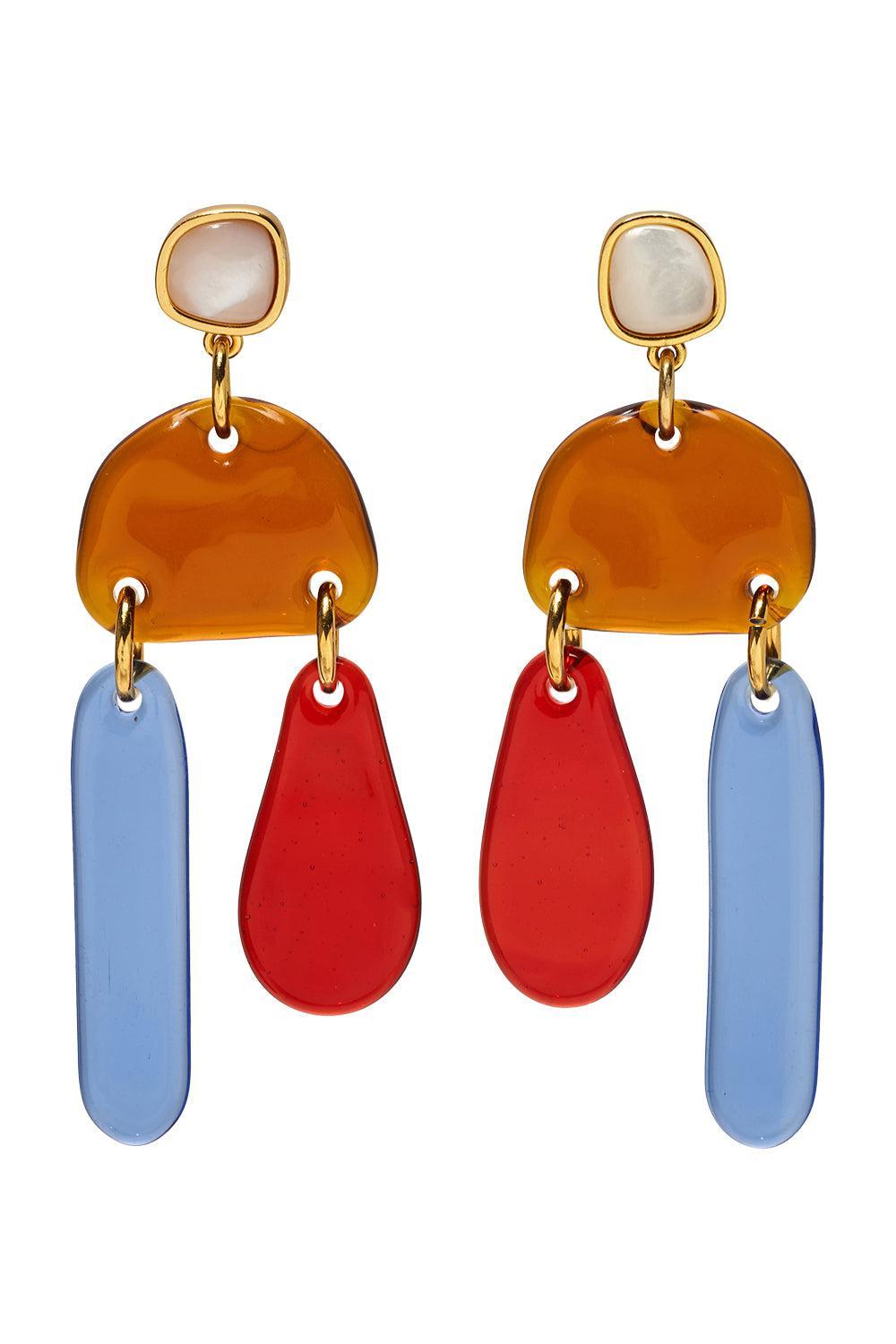  Pearl Sun and Sea Earrings-RED-JEWELRYBOUTIQUEEARRING-LIZZIE FORTUNATO 