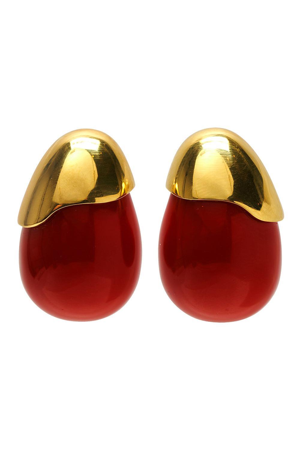  Toro Enamel Teardrop Earrings-RED-JEWELRYBOUTIQUEEARRING-LIZZIE FORTUNATO 