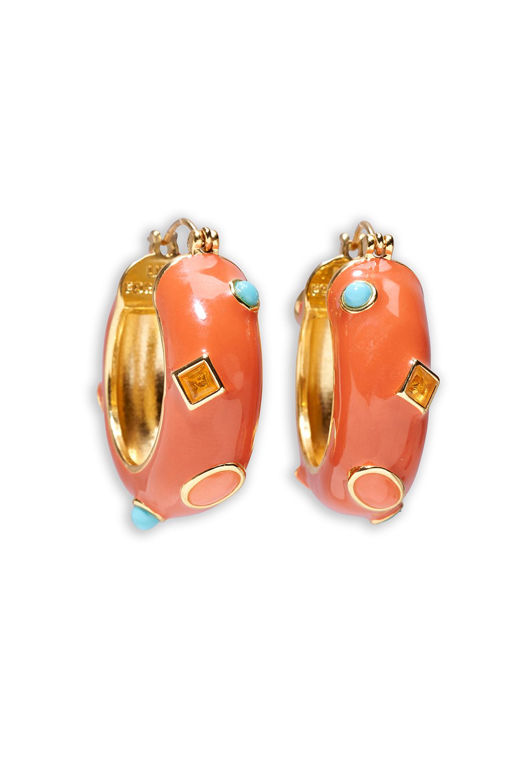 LIZZIE FORTUNATO-La Bomba Hoop Earrings-TERACOTA