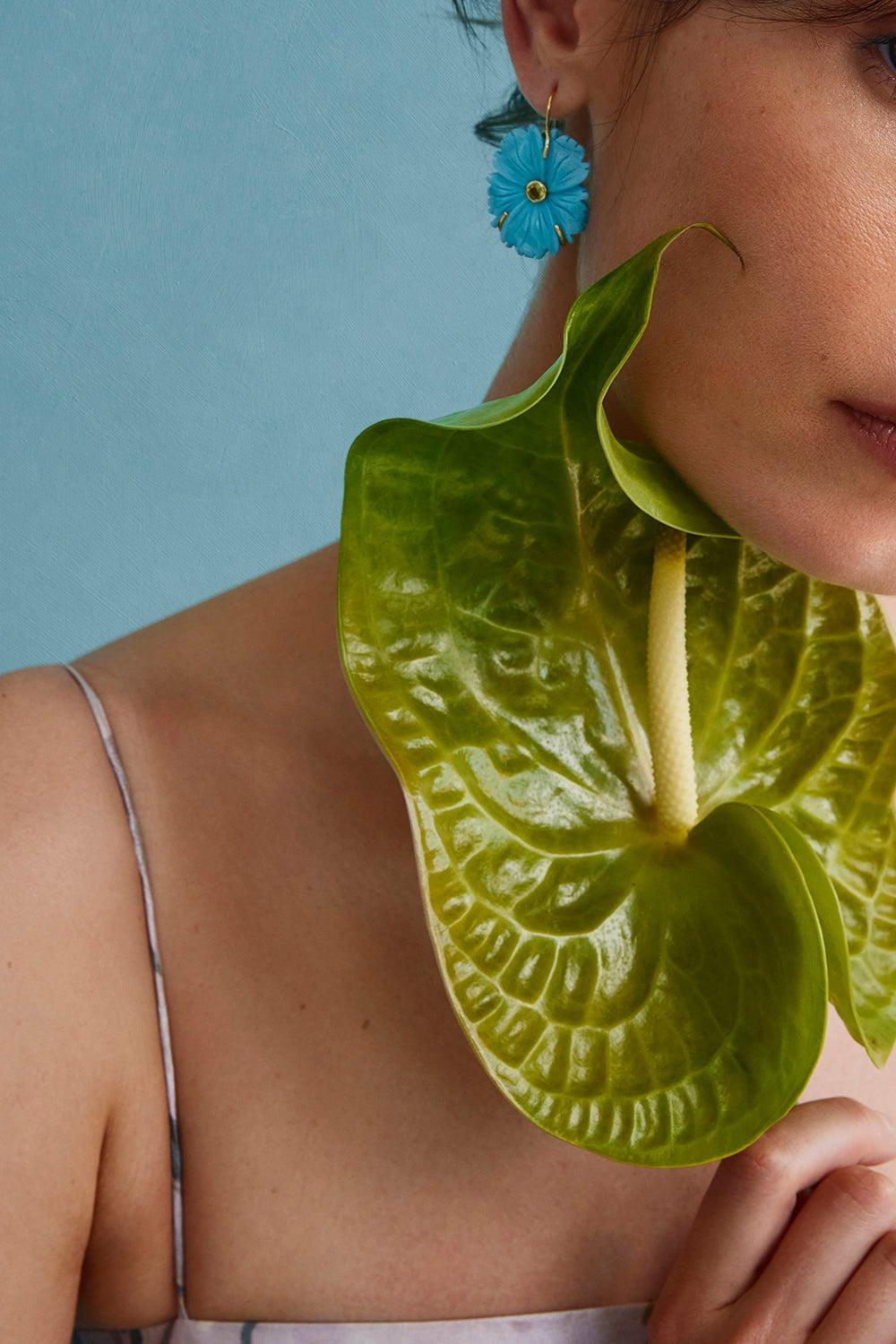 LIZZIE FORTUNATO-New Bloom Earrings-TURQUOIS