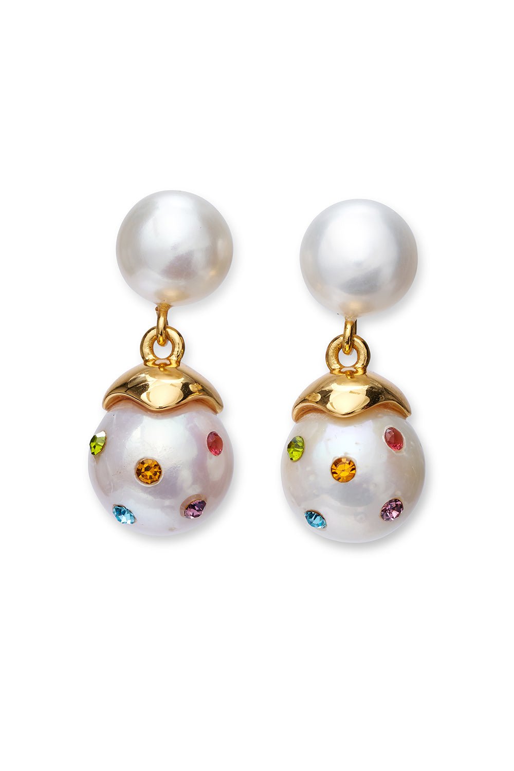 LIZZIE FORTUNATO-Confetti Drop Earrings-WHITE