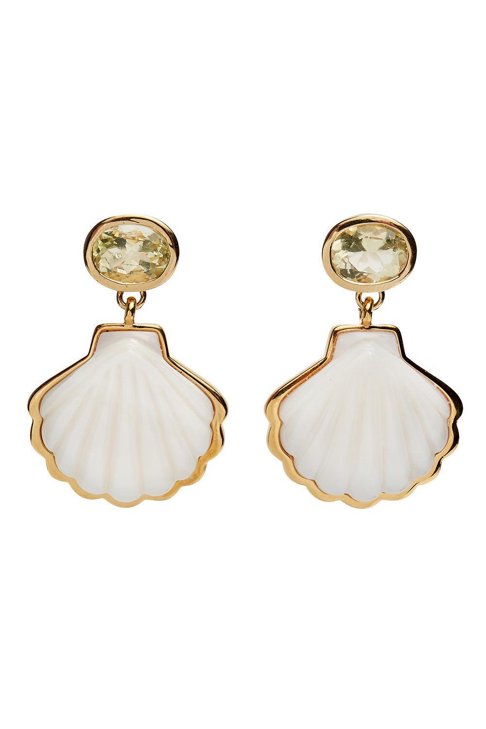 Luna Shell Earrings-WHITE-JEWELRYBOUTIQUEEARRING-LIZZIE FORTUNATO