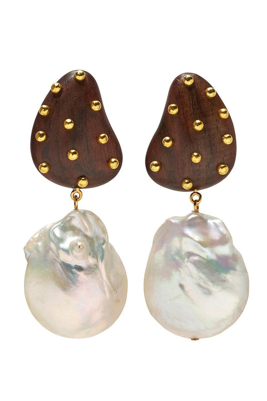 Wood Pearl Orbit Earrings-WHITE-JEWELRYBOUTIQUEEARRING-LIZZIE FORTUNATO