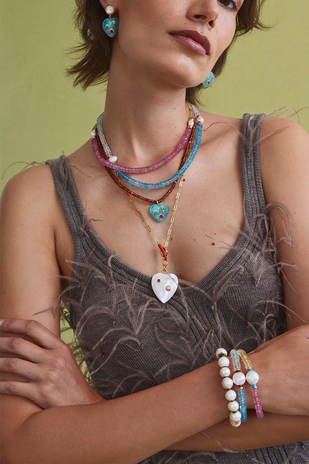 LIZZIE FORTUNATO-Blue Crush Rock Candy Necklace-BLUE