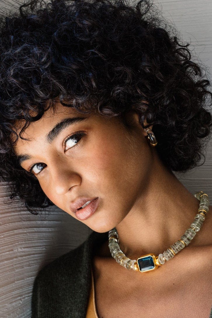 LIZZIE FORTUNATO-Goddess Collar in Wave-BLUE