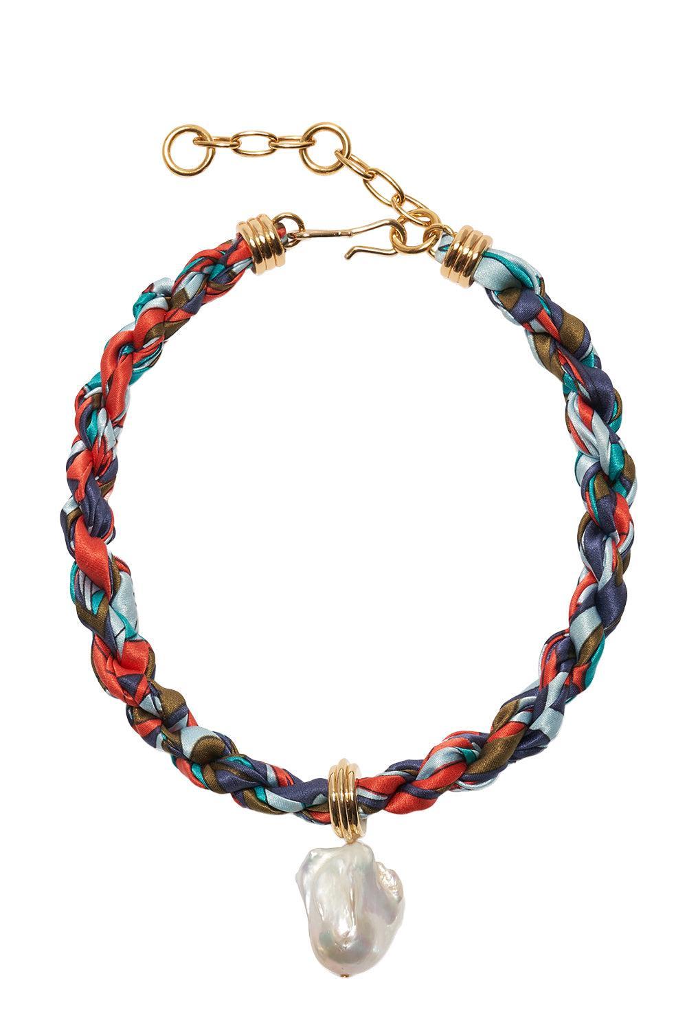 Ibiza Woven Collar Necklace-BLUE-JEWELRYBOUTIQUENECKLACE O-LIZZIE FORTUNATO