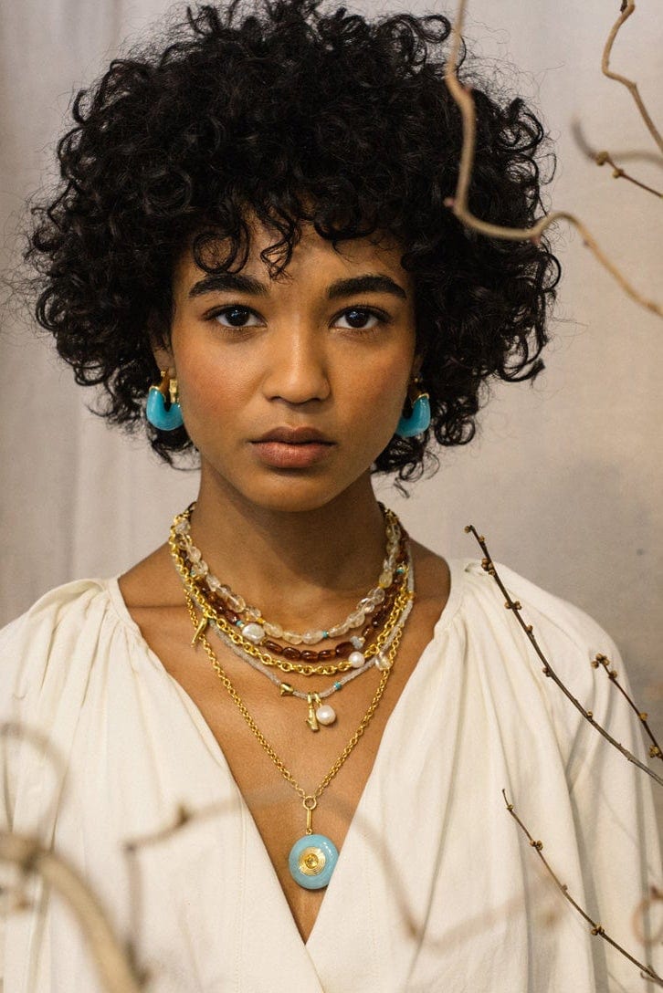 LIZZIE FORTUNATO-Reflecting Pool Necklace-BLUE