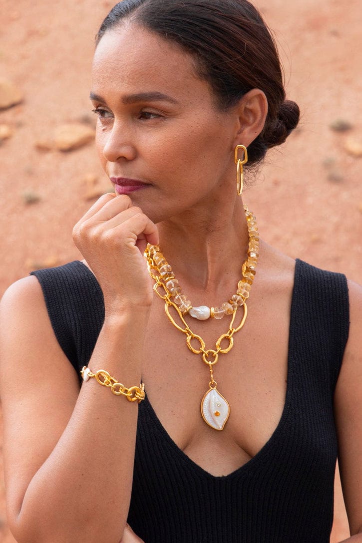 LIZZIE FORTUNATO-Sol Necklace-CITRINE