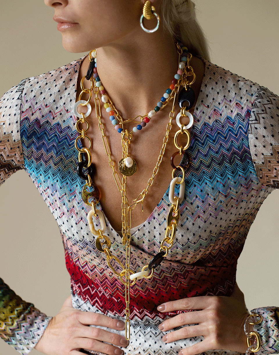 LIZZIE FORTUNATO-Short Venice Chain-GOLD