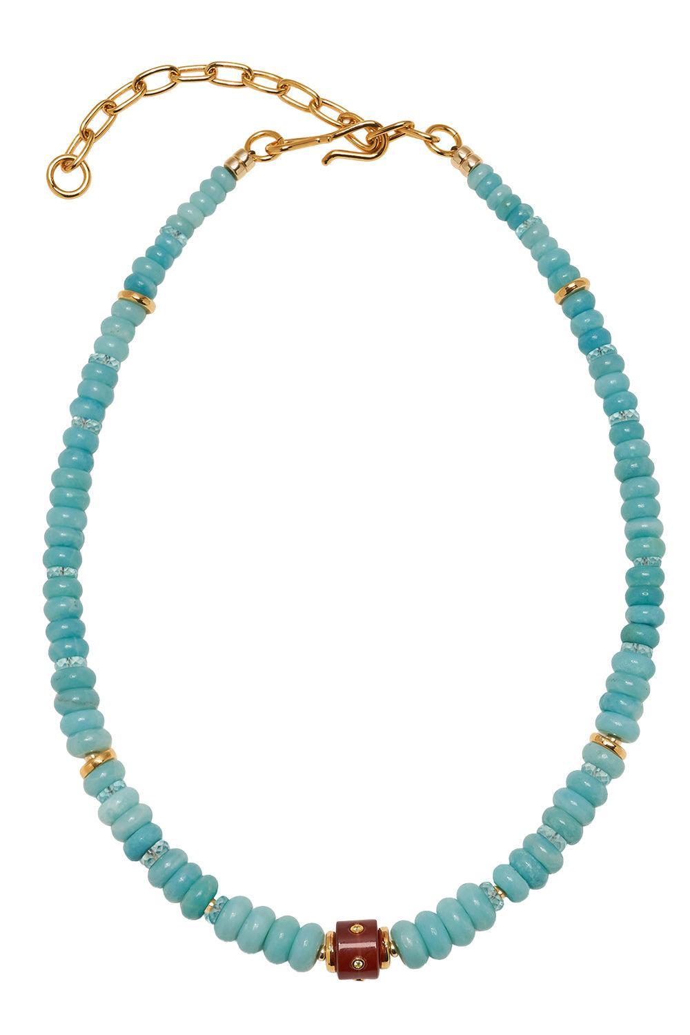  Hidden Stone Amazonite Graduated Beaded Necklace-GREEN-JEWELRYBOUTIQUENECKLACE O-LIZZIE FORTUNATO 