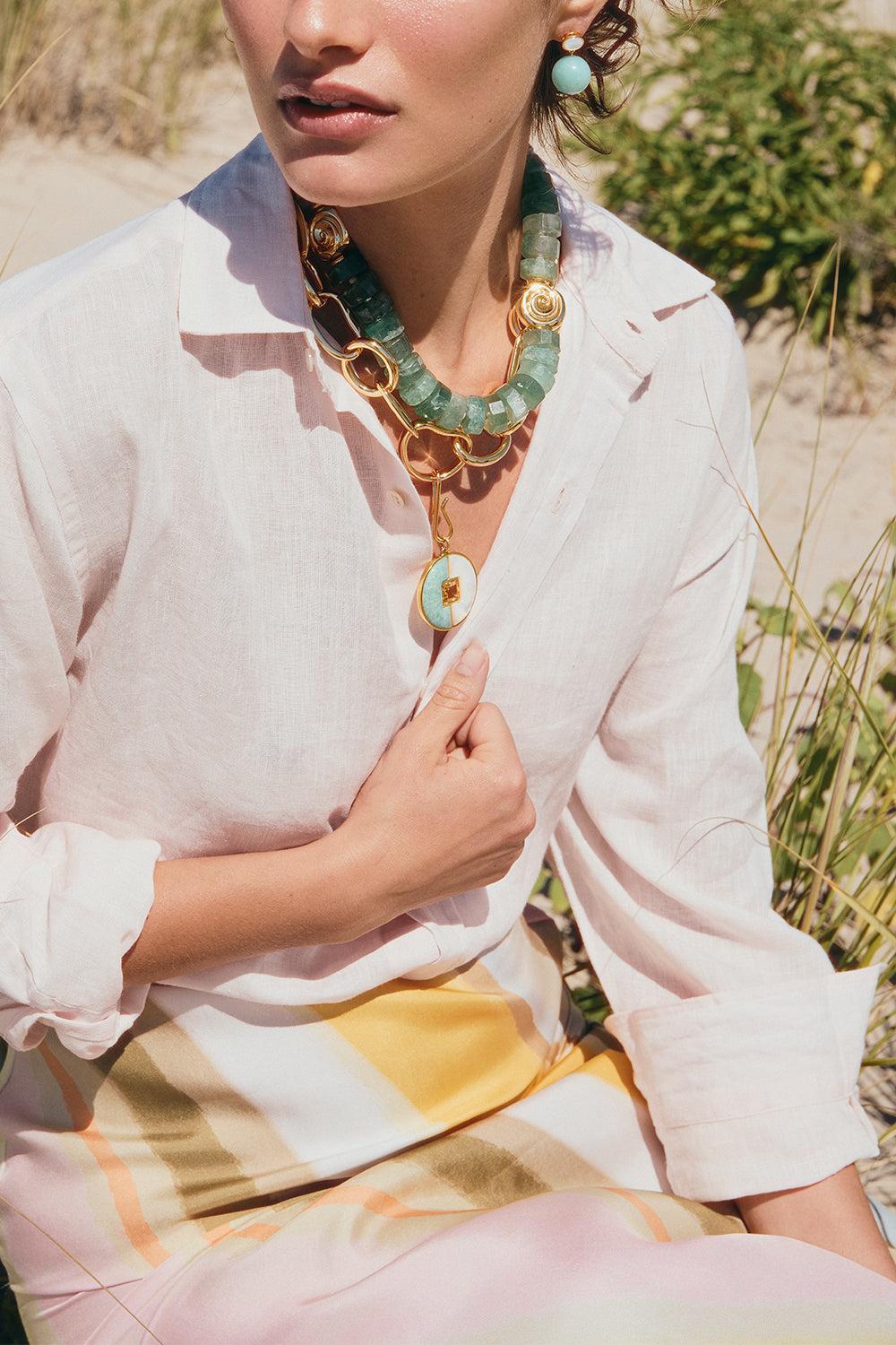 Nautilus Collar Necklace-GREEN-JEWELRYBOUTIQUENECKLACE O-LIZZIE FORTUNATO