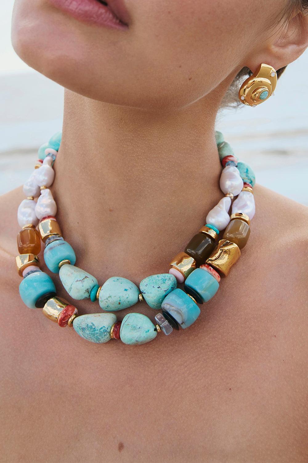 Riviera Ariel Necklace-GREEN-JEWELRYBOUTIQUENECKLACE O-LIZZIE FORTUNATO