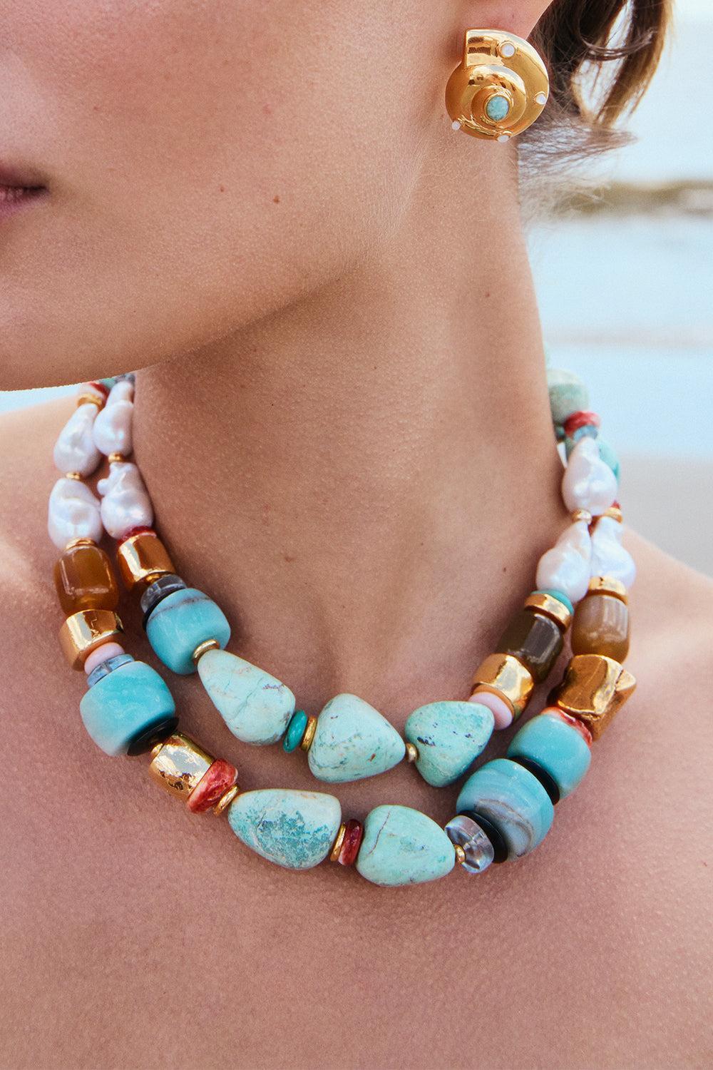 Riviera Ariel Necklace-GREEN-JEWELRYBOUTIQUENECKLACE O-LIZZIE FORTUNATO