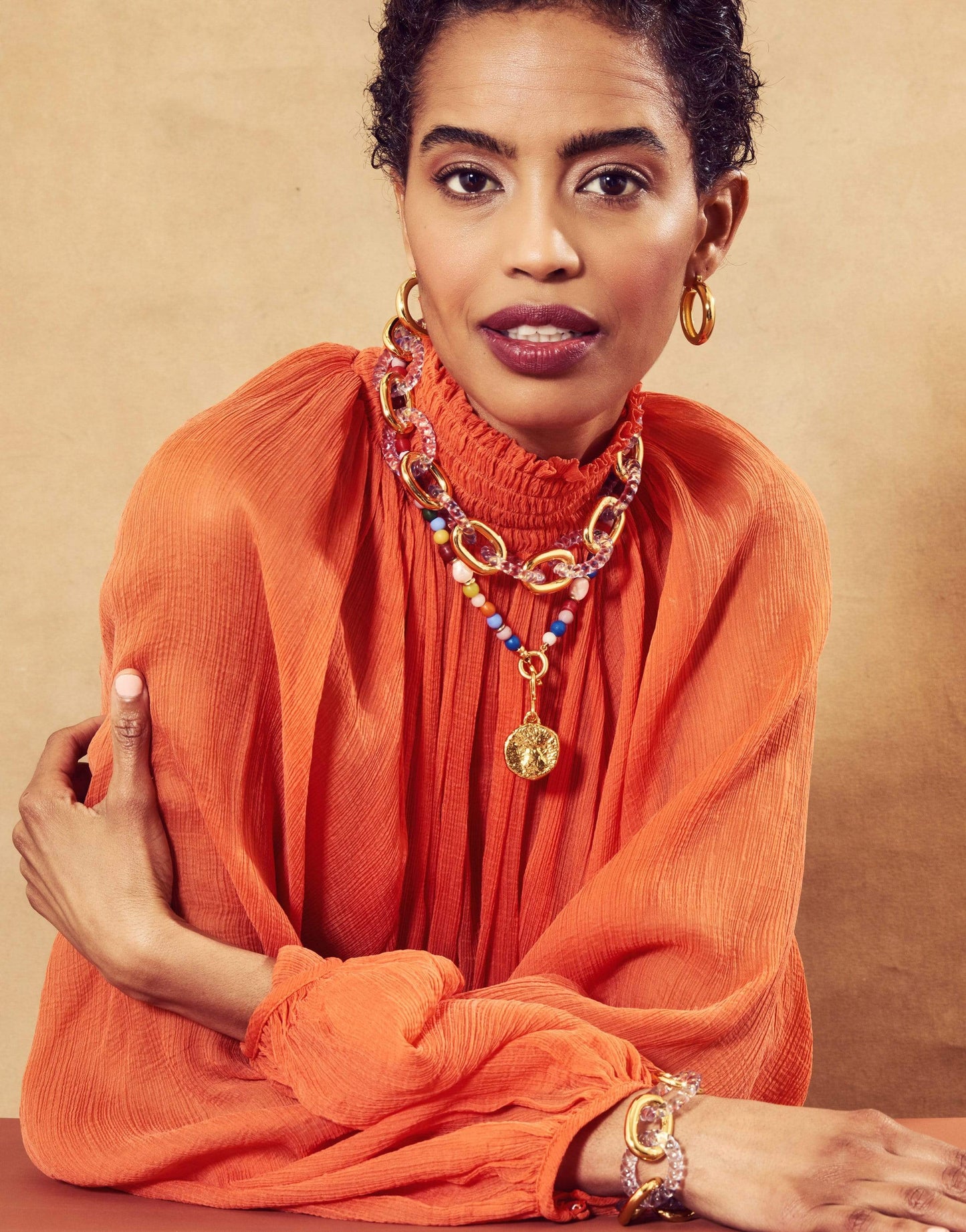 LIZZIE FORTUNATO-Confetti Coin Necklace-MULTI