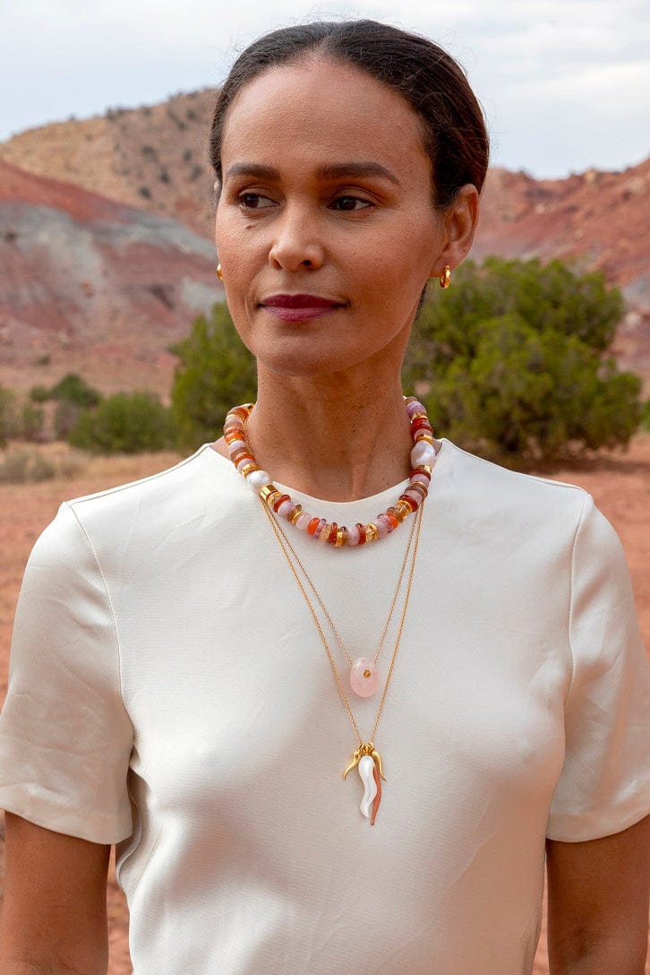 LIZZIE FORTUNATO-Desert Pearl Necklace-MULTI