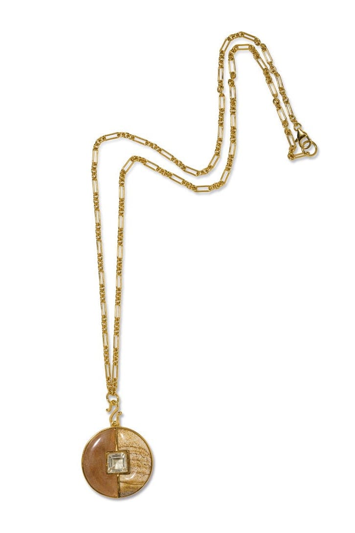 LIZZIE FORTUNATO-Strawberry Jasper Porto Medallion Necklace-MULTI