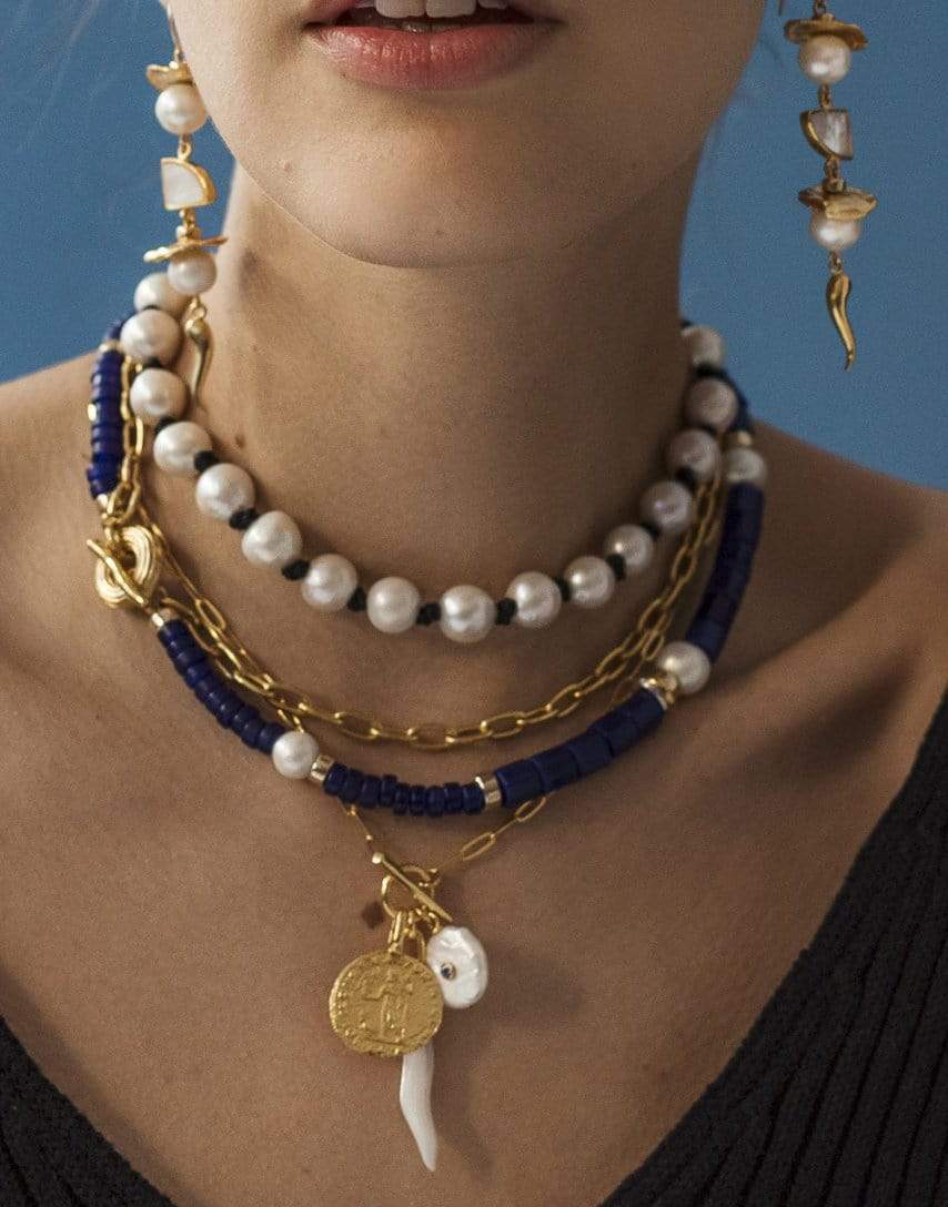 LIZZIE FORTUNATO-Eternity Lariat Necklace-PEARL