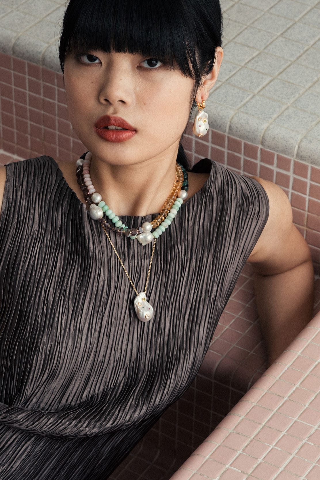 LIZZIE FORTUNATO-Rainbow Pearl Oasis Necklace-PEARL