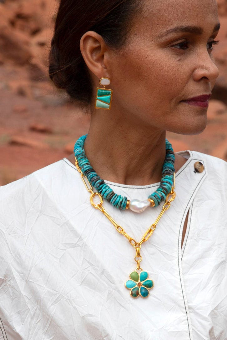 LIZZIE FORTUNATO-Sky Stone Necklace-TURQUOIS