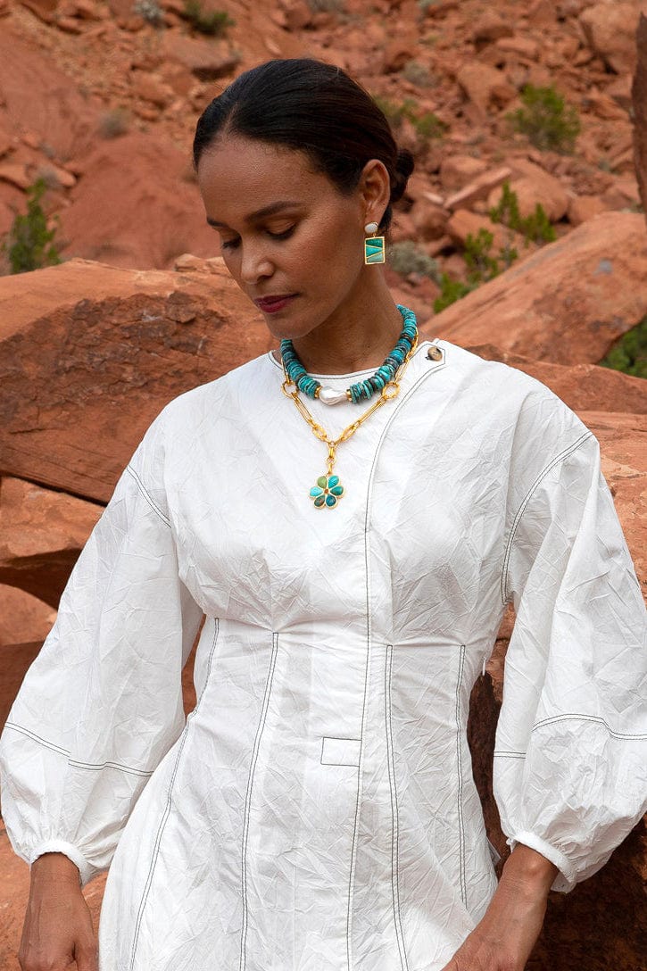 LIZZIE FORTUNATO-Sky Stone Necklace-TURQUOIS