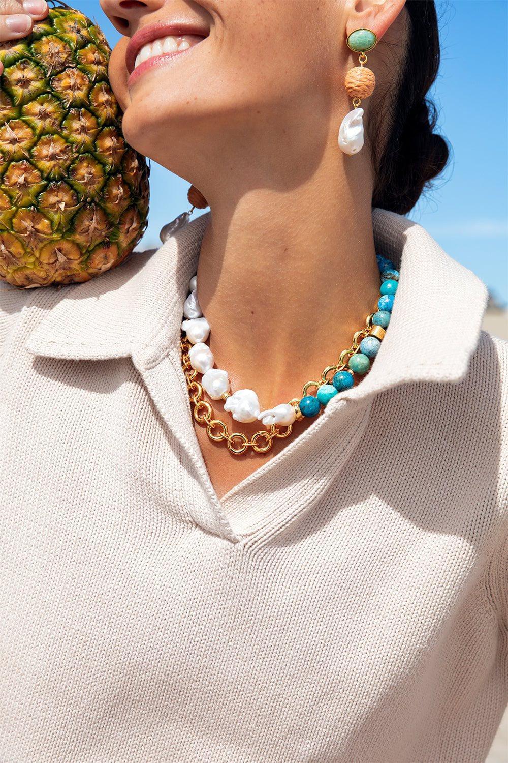 LIZZIE FORTUNATO-Formentera Necklace-WHITE