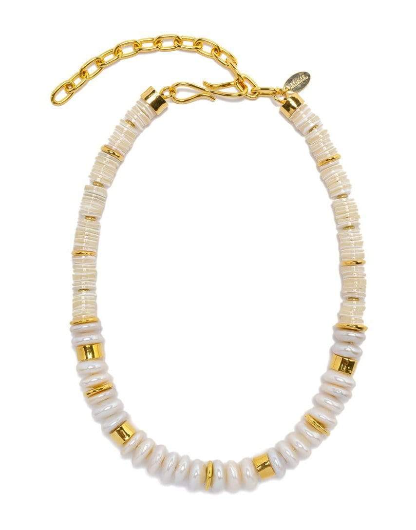 LIZZIE FORTUNATO-Refresh Pearl Necklace-WHITE